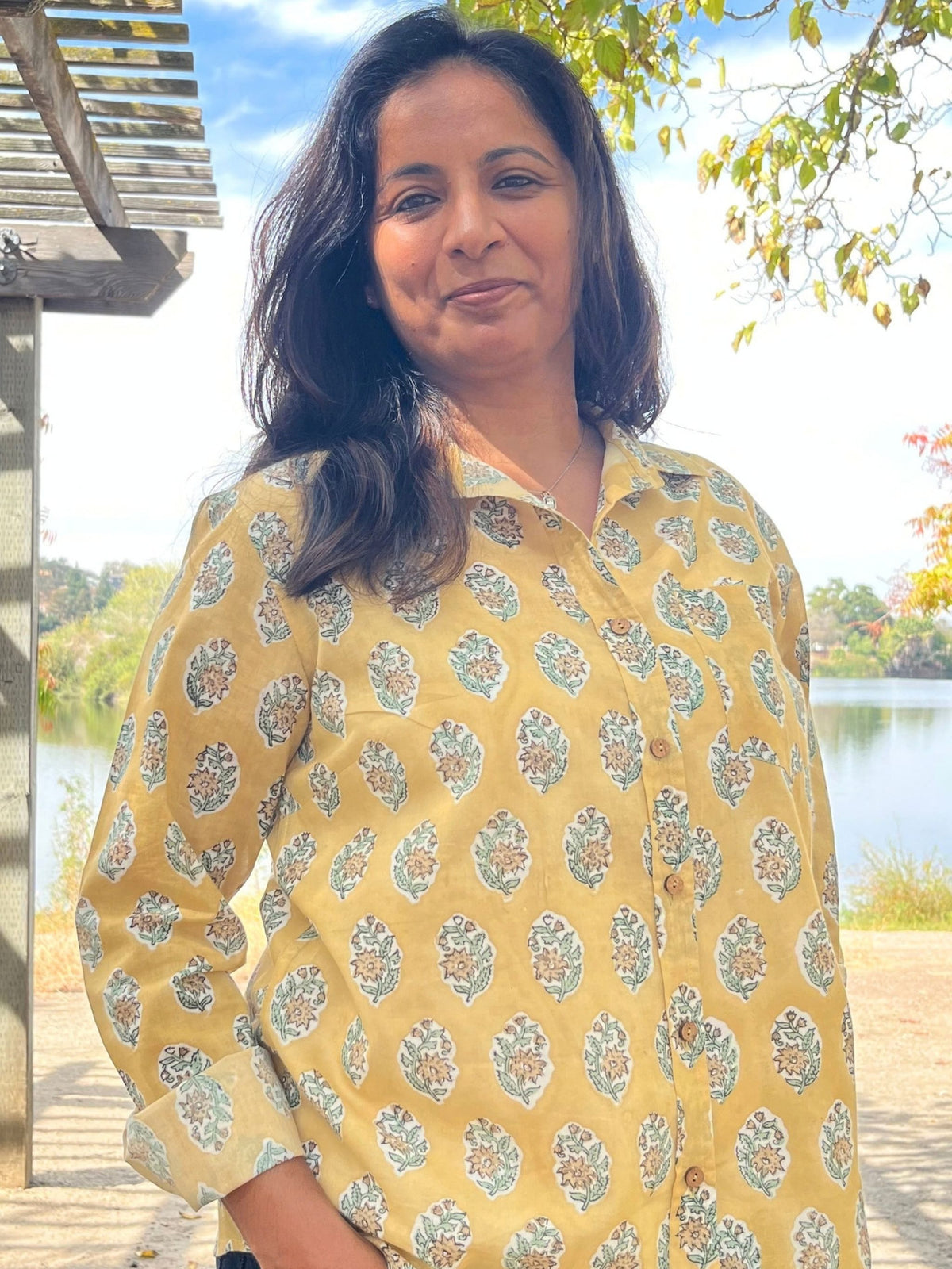 Mellow - Hand-Block Printed 100% Cotton Women's Shirt