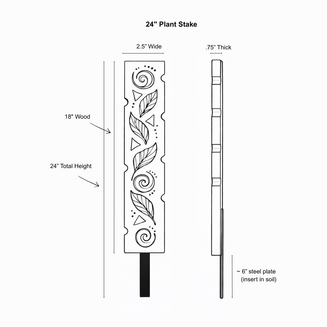 Plant stake dimensions