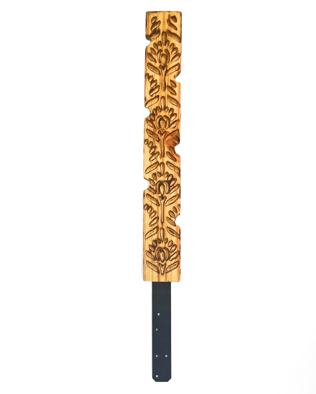 Handcrafted wooden carved decorative plant stake and support. Trellis. Plant pole.