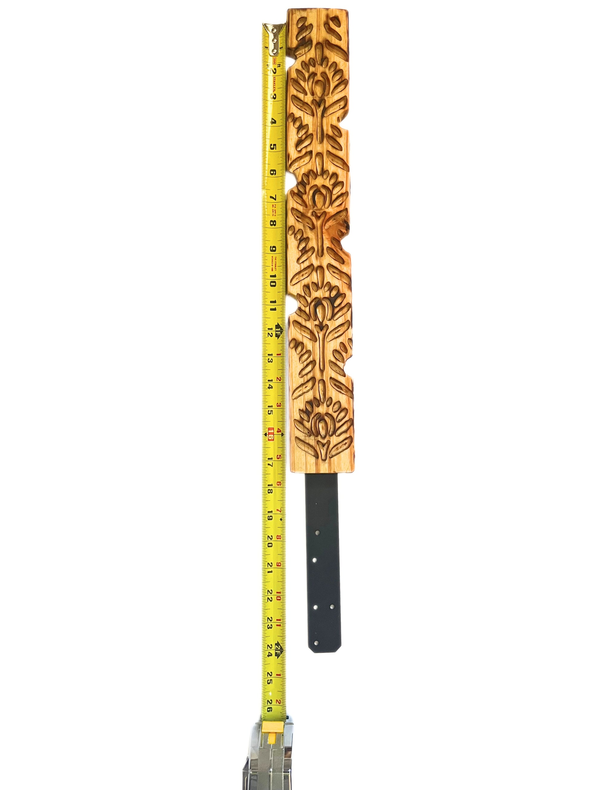 Decorative carved plant stake, trellis, plant pole.