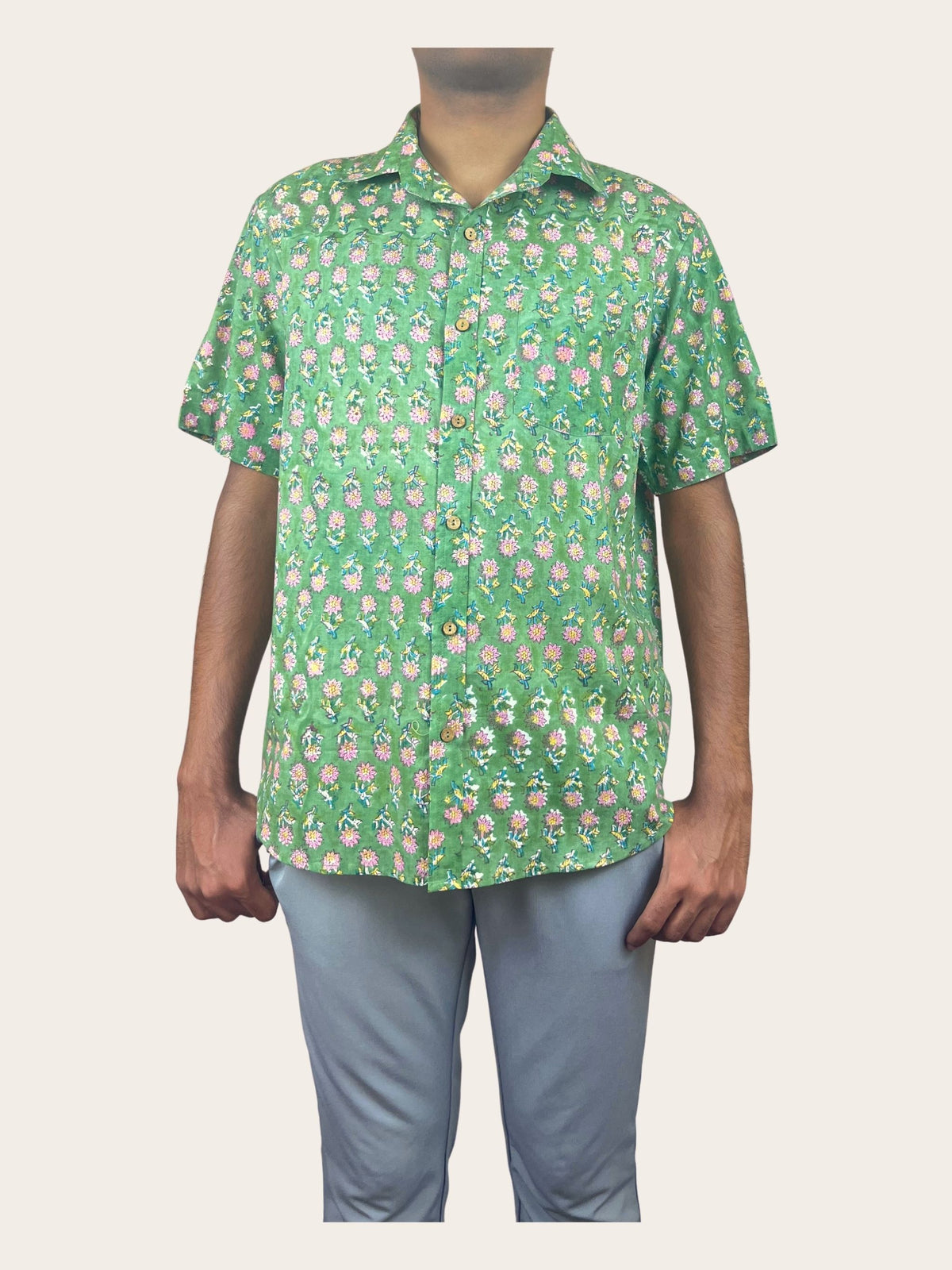 Meadow - Hand-Block Printed 100% Cotton Men's Shirt