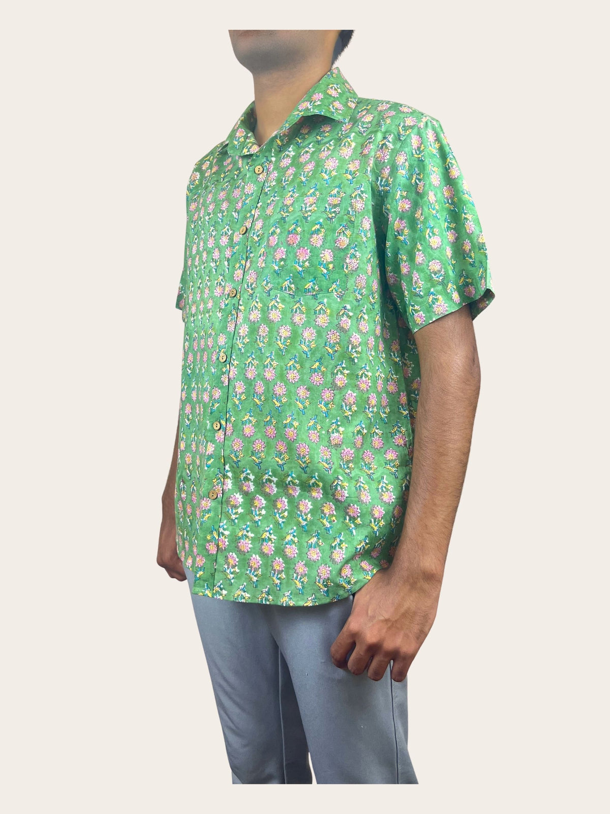 Meadow - Hand-Block Printed 100% Cotton Men's Shirt