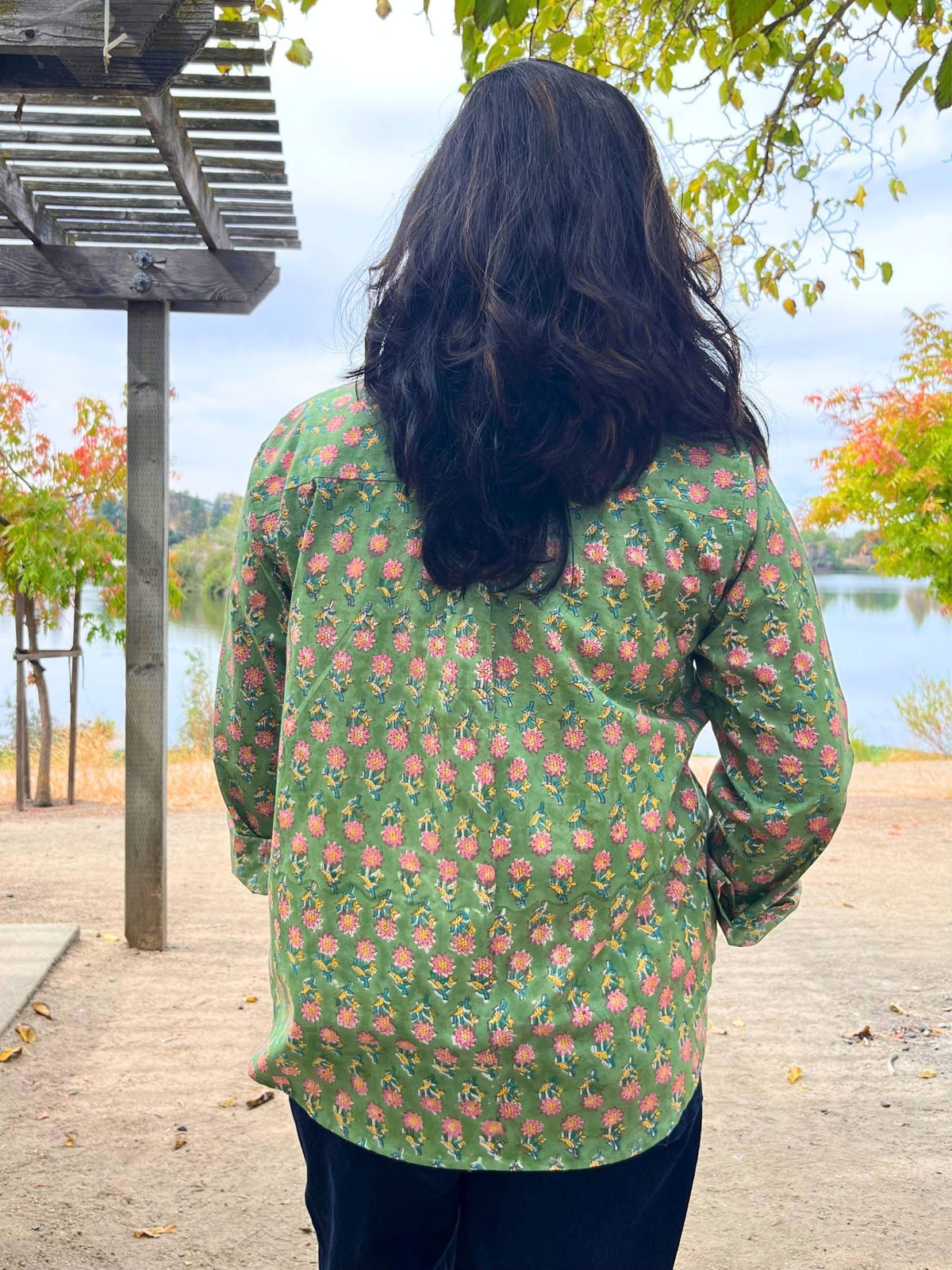 Meadow - Hand-Block Printed 100% Cotton Women's Shirt
