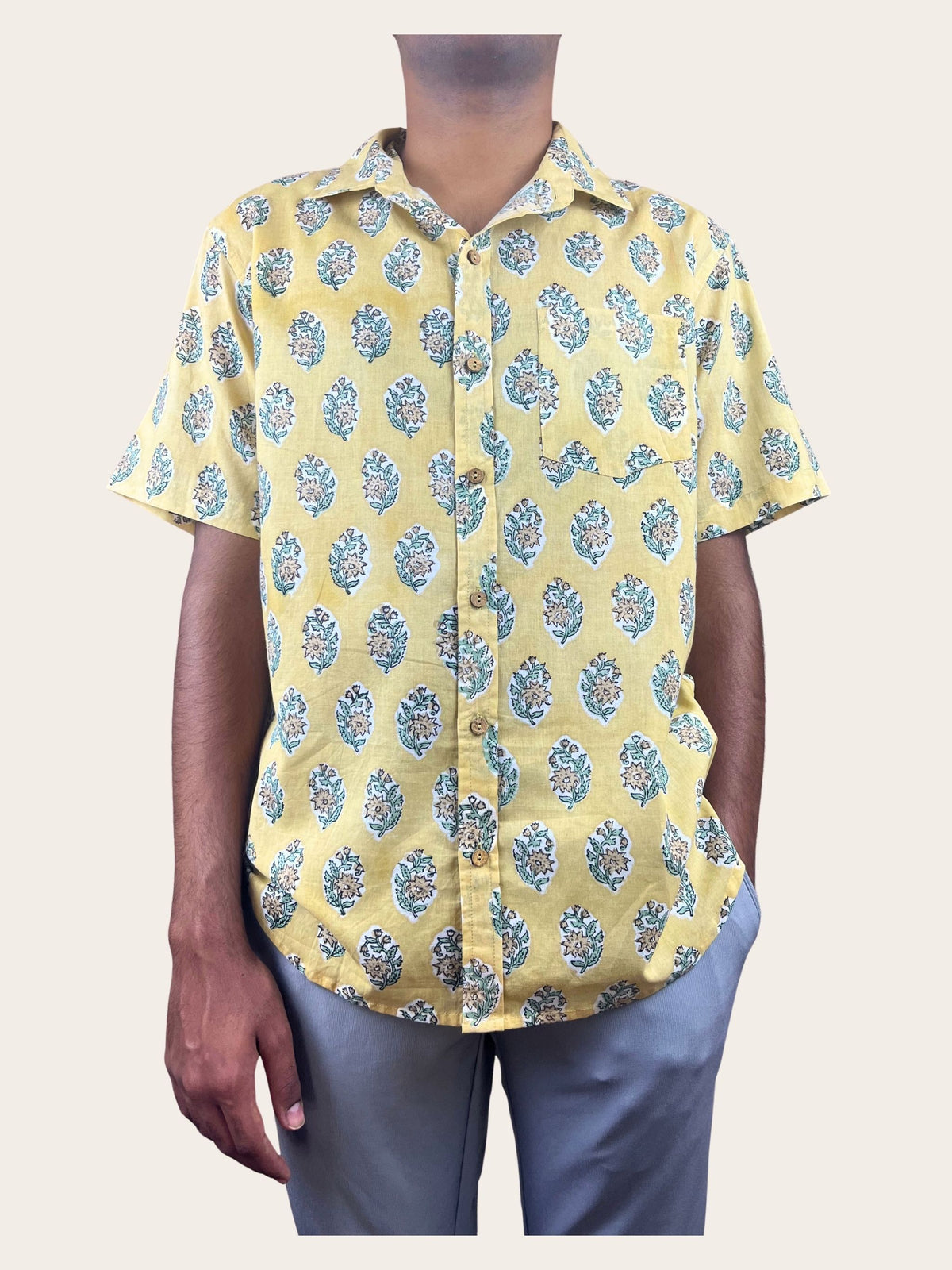 Mellow - Hand-Block Printed 100% Cotton Men's Shirt