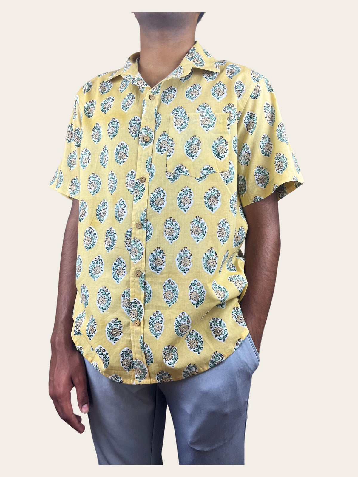 Mellow - Hand-Block Printed 100% Cotton Men's Shirt