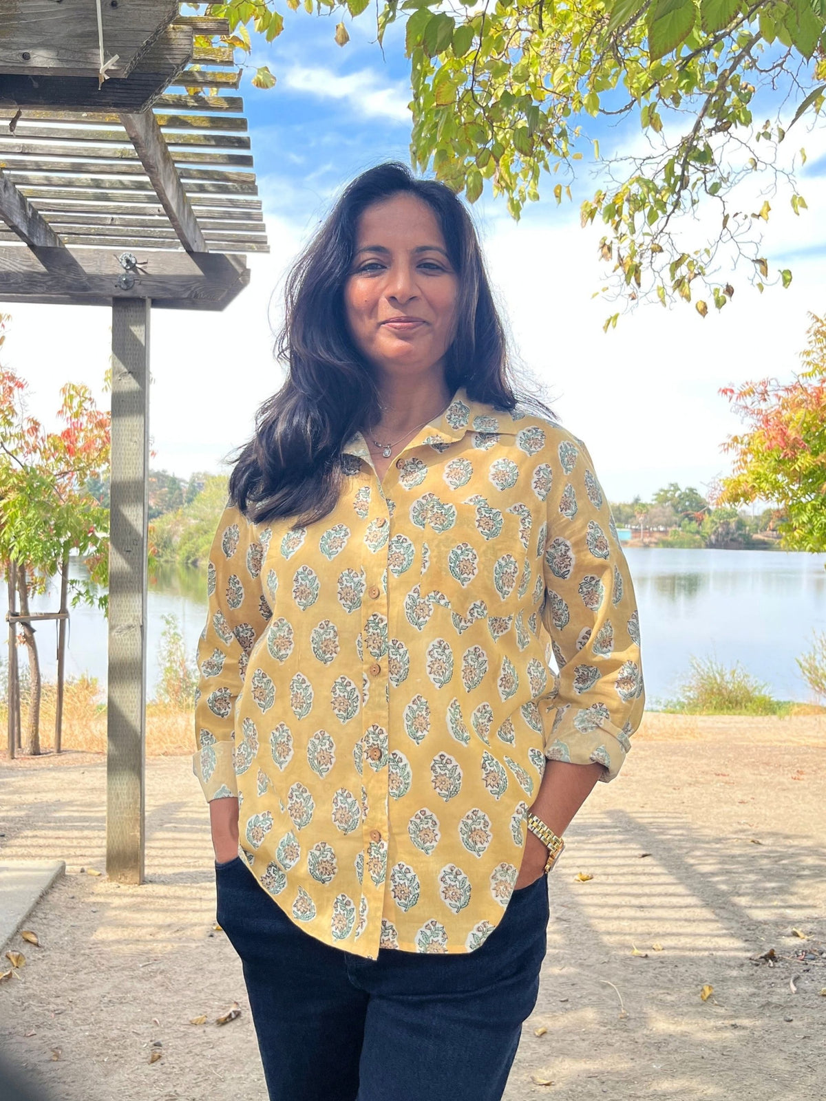 Mellow - Hand-Block Printed 100% Cotton Women's Shirt