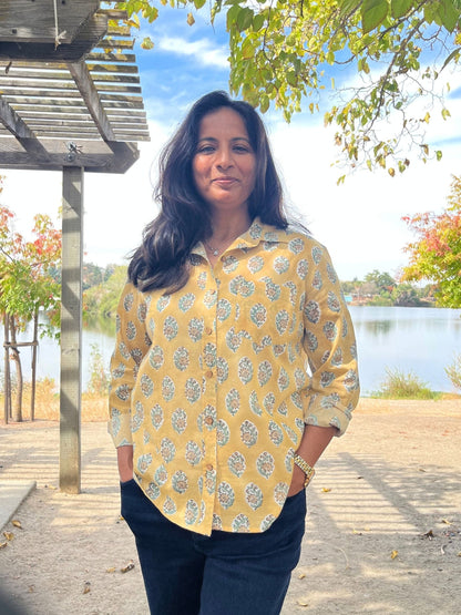 Mellow - Hand-Block Printed 100% Cotton Women's Shirt