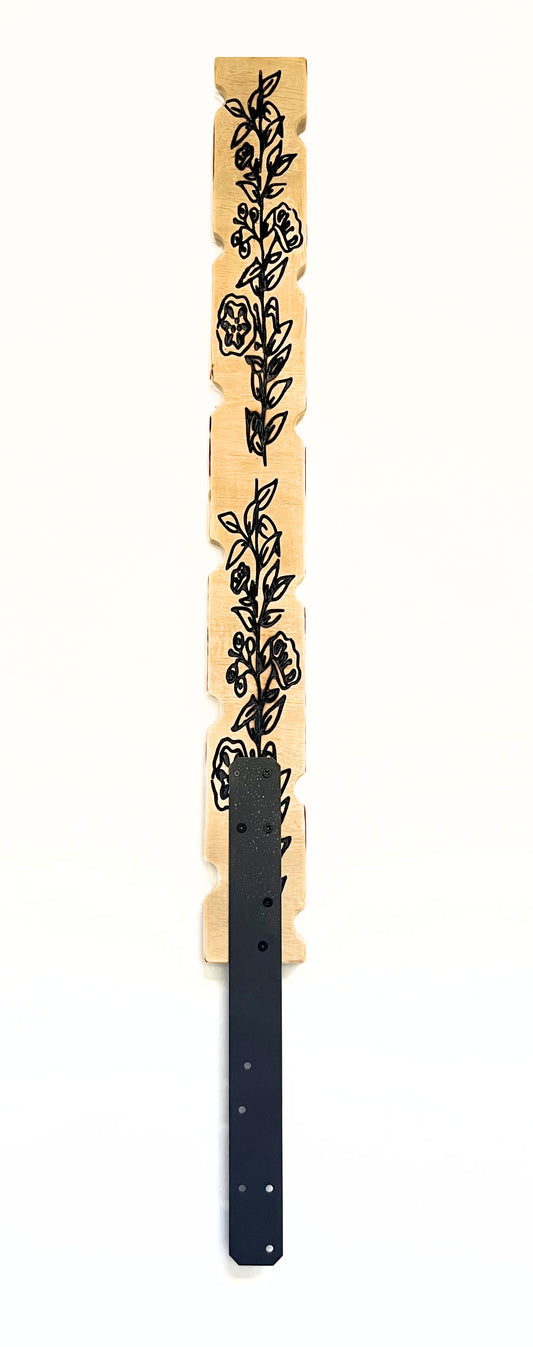 Decorative plant stake carved in wood