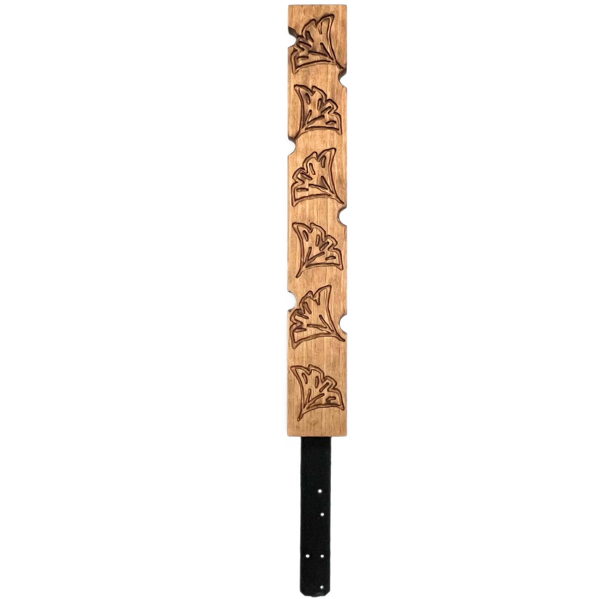 Stylish plant stake with large flowers on front