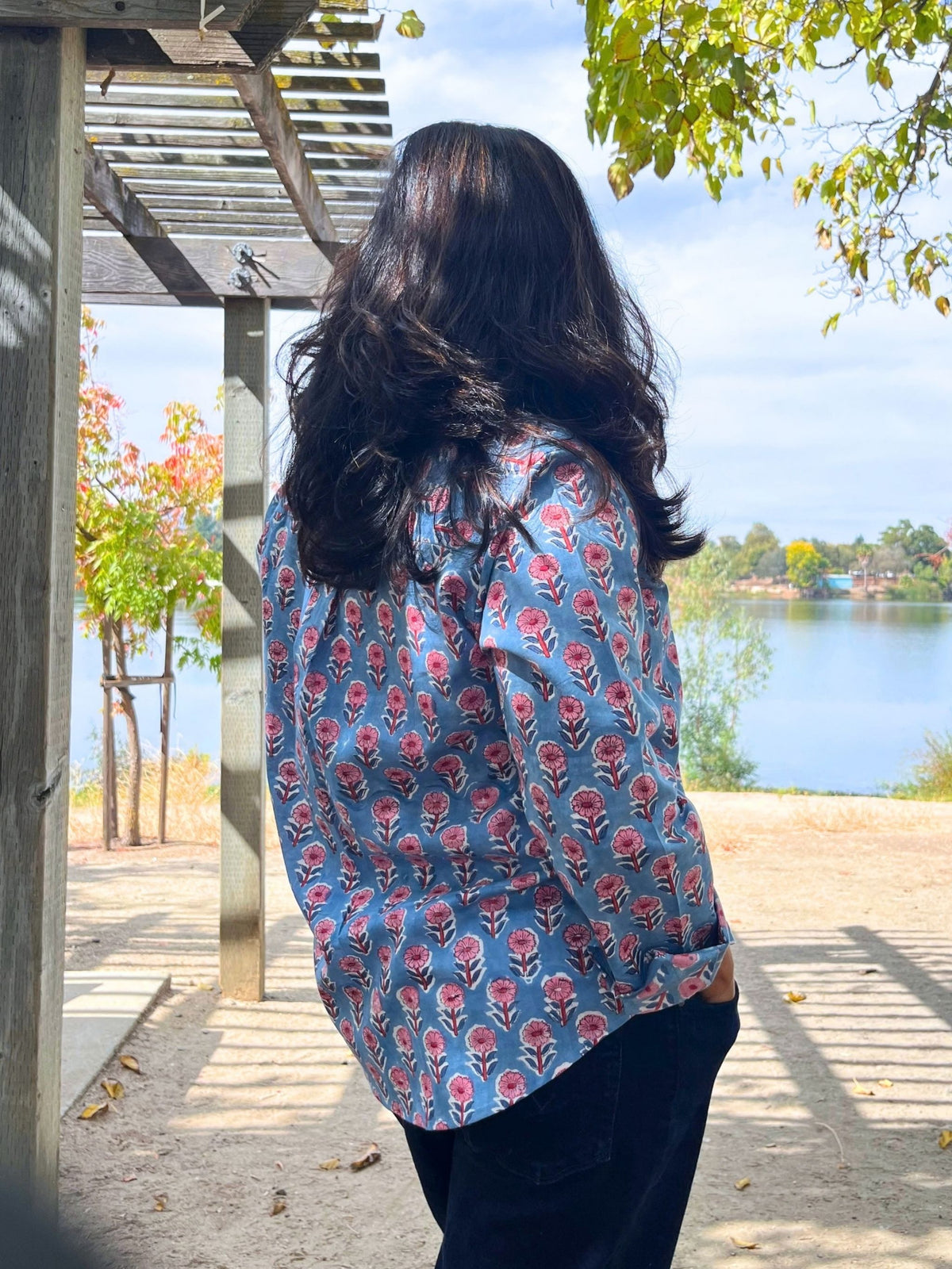 Thalia - Hand-Block Printed 100% Cotton Women's Shirt