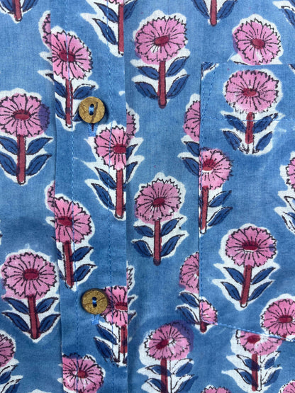 Thalia - Hand-Block Printed 100% Cotton Women's Shirt