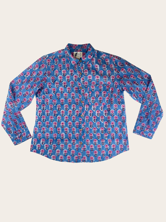 Thalia - Hand-Block Printed 100% Cotton Women's Shirt