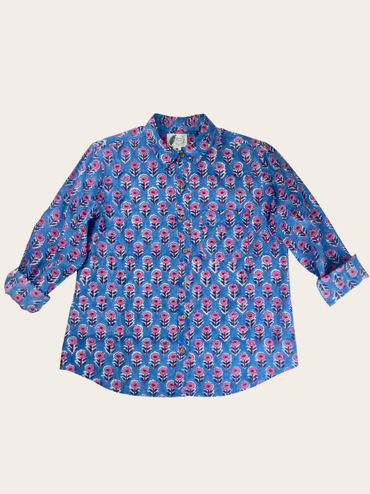 Thalia Hand-Printed 100% Cotton Women's Shirt