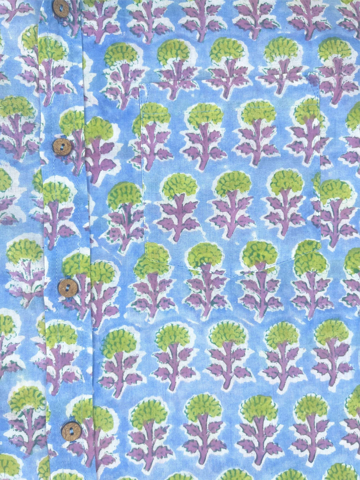 Thistle - Hand-Block Printed 100% Cotton Men's Shirt