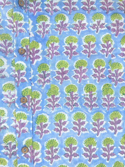 Thistle - Hand-Block Printed 100% Cotton Men's Shirt