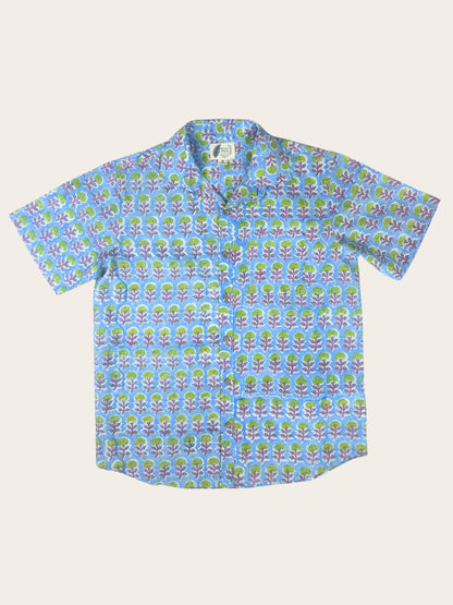 Thistle - Hand-Block Printed 100% Cotton Men's Shirt
