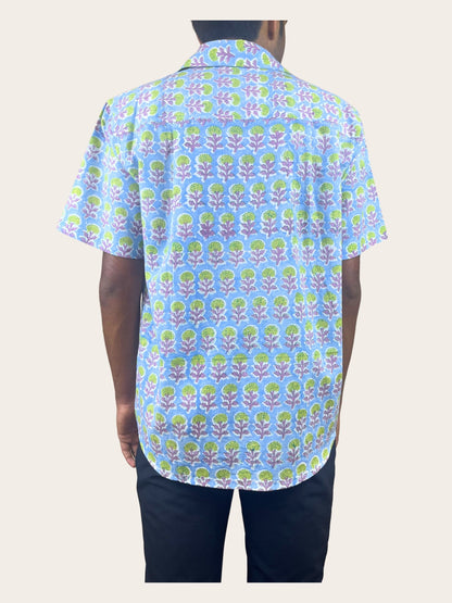 Thistle - Hand-Block Printed 100% Cotton Men's Shirt