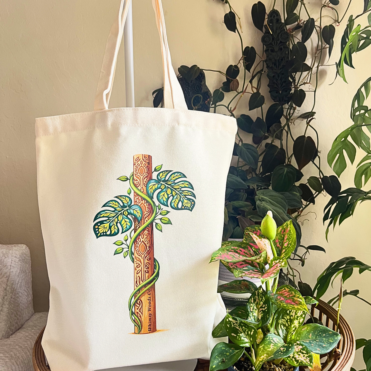 Monstera Trellis Art Tote Bag
