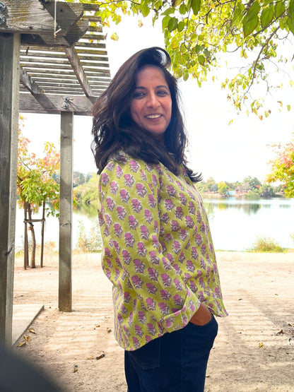 Viola - Hand-Block Printed 100% Cotton Women's Shirt