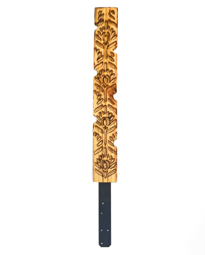 Handcrafted wooden carved decorative plant stake and support. Trellis. Plant pole. 